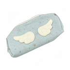 Cute Angel Wings Pencil Case Large Capacity Star Print Pen Pouch Girls School Stationery Bag 3 Colors