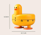 Cooking Timer Cute Duck Kitchen Timer 60 Minute Wind Up Mechanical Rotating Alarm for Kitchen Cooking Baking (Yellow)