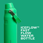 Stanley IceFlow Fast Flow Water Bottle 24 oz | Angled Spout Lid | Lightweight and Leakproof for Travel and Sports | Insulated Stainless Steel | BPA-Free | Rose Quartz