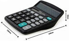 Calculator 12 Digit Display Solar Battery Dual Power Financial Dedicated Large Standard Function Desktop Business Calculator Multifunctional Calculating Machine KA08 Black