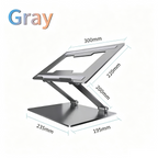 Dual‑Shaft Adjustable Aluminum Laptop Riser Stand, Supports Laptop & Tablet