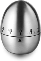 Kitchen Timer for Cooking, 60 Minutes Mechanical Timer - No Batteries Required, Stainless Steel Egg-Shape Cute Countdown Clock for Cooking, Learning, Exercises, Gaming