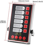 Commercial Kitchen Timer with 6 Channels, Professional LED Digital Timer for Cooking, Loud Alarm Volume +/-, Heavy Duty Stainless Steel Large Timers with Waterproof Panel & Memory Function