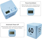 Feilifan Cube Timer,Productivity Timer Kids Time Timer Gravity Sensor flip Timer for Time Management and Countdown Settings 15 20 30 60 Minutes, Blue
