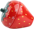 Jadeshay Kitchen Timer Strawberry Shaped, 60 Minutes Kitchen Timer Mechanical Time Reminder Kitchen Accessorie for Cooking