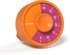 60-Minute Visual Timer, Twist to Set, Loud Battery-Powered Alarm, High-Visibility Rotary Countdown Dial for Kitchen, Work, Study & Time Management (Orange)
