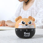 Cute Dog Kitchen Timer Manual Mechanical Rotating Alarm 55 Minutes Countdown Timer