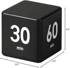 Feilifan Flip Timer, Productivity Cube Timer for Kitchen Studying Workout Classroom Kids ADHD 15-20-30-60 Minute Preset, Black