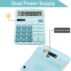 Desk Calculator for Home Office School, Desktop Calculators with Large 12-Digit Display for Kids Seniors Adults, Compact Basic Calculator for Daily Calculation (Blue)
