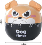 Cute Dog Kitchen Timer Manual Mechanical Rotating Alarm 55 Minutes Countdown Timer