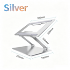 Dual‑Shaft Adjustable Aluminum Laptop Riser Stand, Supports Laptop & Tablet