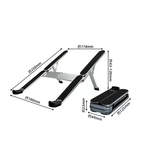 Foldable Portable Aluminum Laptop Stand, 7‑Level Height Adjustable Notebook Riser With Storage Pouch