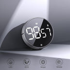 BlueSnail Kitchen Timer with LED Digital Display Smart Efficana for Home Classroom Gym Office, Volume and Brightness Adjustable Productivity Timer (Silvery)