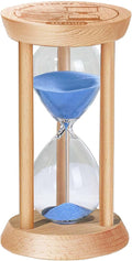 10 Minute Sand Timer, 10 Min Wooden Hourglass, Wood Mini Sand Clock, Ten Minute Sandglass, Reloj De Arena, Hour Glass for Toothbrush Timer, Kitchen, Desk Decor, Work, Game, Gift, Blue