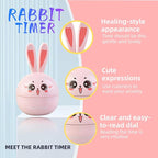 Cartoon Mechanical Kitchen Timer, 60 Minutes Countdown Timer, Mechanical Visual Timer for Kids - No Batteries Required, Kitchen Timer for Cooking, Home, Study and Classroom (Pink-A)