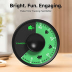 60-Minute Visual Timer, Twist to Set, Loud Battery-Powered Alarm, Minimalist Rotary Countdown Dial for Office, Study, Work & Home Time Management (Black)