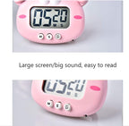 Kitchen Timer, Cute Cartoon Animal Countdown Timer, Digital Cooking Timer with Magnetic, LCD Large-Screen Visual Clock, Hangable Alarm Clock with Stand，for Cooking Bake Sport Game (Timer-XZ)