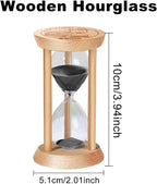 20 Minute Hourglass, 20 Min Wooden Sand Timer, Wood Sand Watch, Three Minute Mini Hour Glass, Reloj De Arena, Small Sandglass for Toothbrush Timer, Cooking, Decorative, Work, Game, Gift, Black