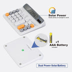 Comix Desktop Calculator, 12 Digits Large Button Desk Calculator, White | Solar Battery Dual Power, Large LCD Display, Computer Keys, 4 Function Basic Calculator for Office Business Home Use