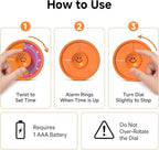 60-Minute Visual Timer, Twist to Set, Loud Battery-Powered Alarm, Bright Rotary Countdown Dial for Focus, Study, Classroom, Office & Home (Orange Smile)