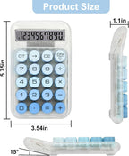 Cute Calculator, Mechanical Switch Calculator, Calculators Desktop | 10 Digits, Desk Calculators with Big Buttons and LCD Display, Battery Power, Ideal for School Home Office Basic(Blue)