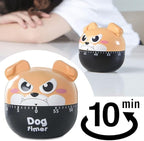 Cute Dog Kitchen Timer Manual Mechanical Rotating Alarm 55 Minutes Countdown Timer