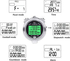 Stopwatch Timer with Back Light Digital Stop Watch 0.001second Timing, Metal 100 Lap Memory,Large dispaly Alarm Clock for Coach Sports Running Marathon Competition