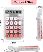 Cute Calculator, Mechanical Switch Calculator, Calculators Desktop | 10 Digits, Desk Calculators with Big Buttons and LCD Display, Battery Power,Ideal for School Home Office Basic(Pink)