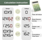 Y YOMA 1 Pack Mechanical Switch Calculator with 10 Digit Large LCD Display Big Button, Mini Cute Desktop Calculator 4 Function Basic Calculators for School Home Office Business, Leaf Green