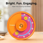 60-Minute Visual Timer, Twist to Set, Loud Battery-Powered Alarm, Bright Rotary Countdown Dial for Focus, Study, Classroom, Office & Home (Orange Smile)