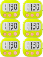 6 Pack Digital Kitchen Timers for Cooking Magnetic Timer for Cooking Loud Alarm Green