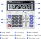 12 Digit Desk Calculator,Calculators Desktop with Extra Large 4.9" LCD Display & Big Buttons, Solar & Battery Dual Power, Standard Basic 4 Function Office Calculator for Financial, Home Daily Use