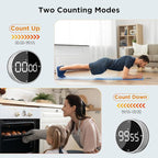Upgrade Digital Kitchen Timer - Magnetic Countdown Countup Visual Pomodoro Timer with Large LED Display, 3-Preset Times (5, 15, 25), 3 Volume Levels, Ideal for Cooking, Baking and Fitness (2, Silver)