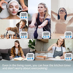 12 Pack Digital Kitchen Timer Magnetic Digital Timer with Big Display Loud Ring Cooking Timers for Kitchen Electronic Timer for Cooking, Bathing, Gym, Break Time, Classroom(12,White, Blue, Orange)