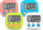 4-Piece Multi-Function Electronic Timer, Learning Management, Suitable for Kitchen, Study, Work, Exercise Training, Outdoor Activities(not Including Battery).