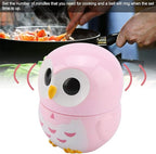 Cooking Timer, Cute Owl Shape Kitchen Timer, 55 Minutes Mechanical Rotating Timers for Cooking,Retro Kitchen Timers with Loud Alarm(pink1)