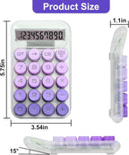 Cute Calculator, Mechanical Switch Calculator, Calculators Desktop | 10 Digits, Desk Calculators with Big Buttons and LCD Display, Battery Power, Ideal for School Home Office Basic (Purple)