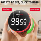 TempPro 99-Hour Digital Kitchen Timer with Strong Magnetic & Stable Stand, Classroom Timers with 3-Volume-Level, Stopwatch with Large LED Display, Digital Timers for Classroom(Previously ThermoPro)
