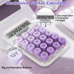 Cute Calculator, Mechanical Switch Calculator, Calculators Desktop | 10 Digits, Desk Calculators with Big Buttons and LCD Display, Battery Power, Ideal for School Home Office Basic (Purple)