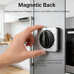 Searon Kitchen Timers for Cooking, Mechanical Wind Up Timer with Loud Ring, Magnetic Back, No Battery Needed, Stainless Steel Countdown Timer for Cooking and Baking