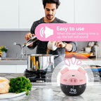 Cute Pig Kitchen Timer, 55 Minute Timer Mechanical Count Down Timer Clock for Cooking Baking Time Management, Pink, 6.5 * 7cm/2.6 * 2.8in