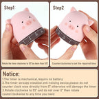 Queekay 4 Pcs Kitchen Cooking Timer Animal Mechanical Timer 60 Minute Wind up Dial 360° Rotating Countdown Egg Reminder No Batteries Loud Ring Cartoon Alarm for Kids Time Management, Fox Pig Cat Dog