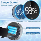 12 Pack Digital Kitchen Timer - Magnetic Kitchen Timer Visual timers Large LED Display Countup Timer 3 Volumes, 2 Brightness LevelsExtensively Use in Break Time, Cooking,Gym, Meeting, Classroom（Black）