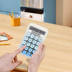Cute Calculator, Mechanical Switch Calculator, Calculators Desktop | 10 Digits, Desk Calculators with Big Buttons and LCD Display, Battery Power, Ideal for School Home Office Basic(Blue)