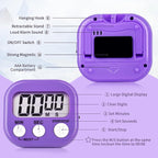 12 Pack Digital Kitchen Timer Magnetic Digital Timer with Big Display Loud Ring Cooking Timers for Kitchen Electronic Timer for Cooking, Bathing, Gym, Break Time, Classroom(12,White,Blue,Purple)