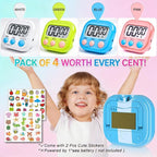 Antonki 4 Pack Digital Timer for Kids, Kitchen Timer for Cooking, Classroom, Study, Exercise with Countdown/Up Mode - Loud Alarm, Large Display - AAA Battery Operated (Not Included)