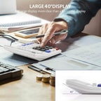 12 Digit Desk Calculator,Calculators Desktop with Extra Large 4.9" LCD Display & Big Buttons, Solar & Battery Dual Power, Standard Basic 4 Function Office Calculator for Financial, Home Daily Use