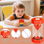 10 Minute Hourglass Sand Timer, Unbreakable Red Hourglass Sand Watch 10 Min, Reloj De Arena 10 Minutos, Colorful Plastic Hour Glass Sandglass for Classroom Games (Red)