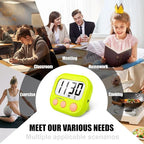 6 Pack Digital Kitchen Timers for Cooking Magnetic Timer for Cooking Loud Alarm Green