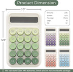 Y YOMA 1 Pack Mechanical Switch Calculator with 10 Digit Large LCD Display Big Button, Mini Cute Desktop Calculator 4 Function Basic Calculators for School Home Office Business, Leaf Green